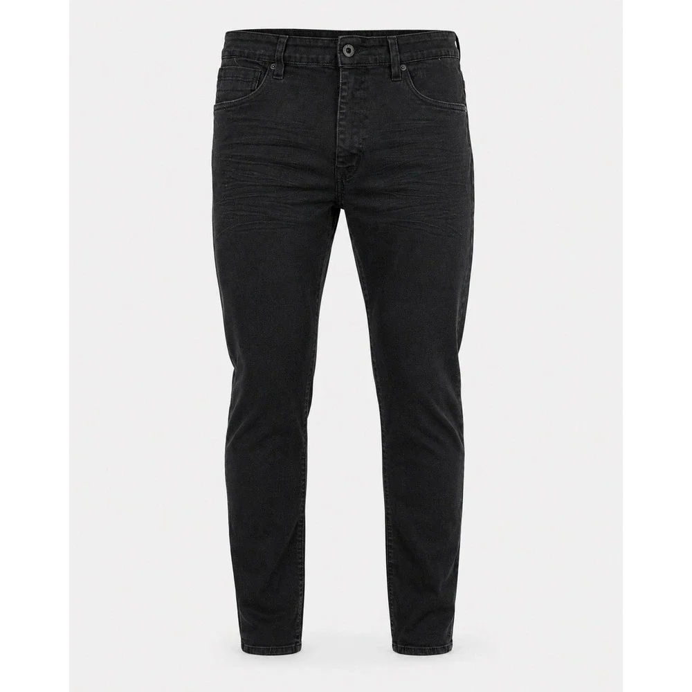 Kenneth Cole New York Mens Tapered Fit Jeans Washed Black 40x32 Denim Pants